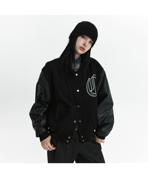 CURETTY(キュリティ)の「C DOUBLE-TEXTURE C VARSITY JACKET_BLACK(その他アウター・レディース・ブラック・SMALL)」の1枚目の写真