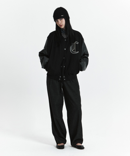 CURETTY(キュリティ)の「C DOUBLE-TEXTURE C VARSITY JACKET_BLACK(その他アウター・レディース・ブラック・SMALL)」の2枚目の写真