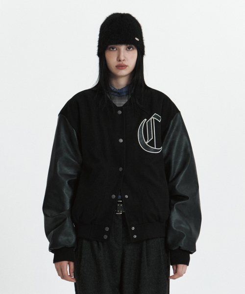 CURETTY(キュリティ)の「C DOUBLE-TEXTURE C VARSITY JACKET_BLACK(その他アウター・レディース・ブラック・SMALL)」の3枚目の写真