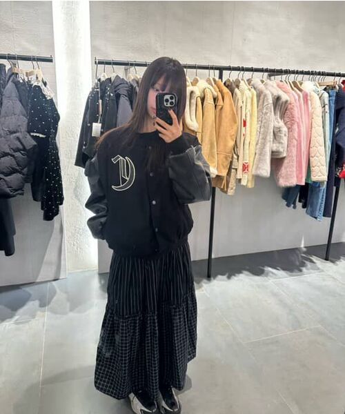 CURETTY(キュリティ)の「C DOUBLE-TEXTURE C VARSITY JACKET_BLACK(その他アウター・レディース・ブラック・SMALL)」の6枚目の写真