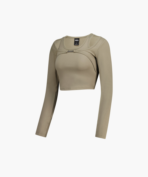 HDEX(エイチデックス)の「ウィメンズサプルレイヤードロングスリーブ (トープ)(Tシャツ/カットソー・レディース・ダークベージュ・SMALL/MEDIUM/LARGE)」の2枚目の写真