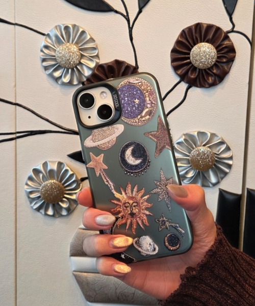 Loco Ocean（ロコオーシャン）の「ニュアンスデザイン 刺繍風 星 月/ スマホカバー iPhoneケース ( 14 / 15 / 16 / 17 )（スマホケース/カバー・レディース・ブラック・iPhone 14/iPhone 15/iPhone 16）」の7枚目の写真