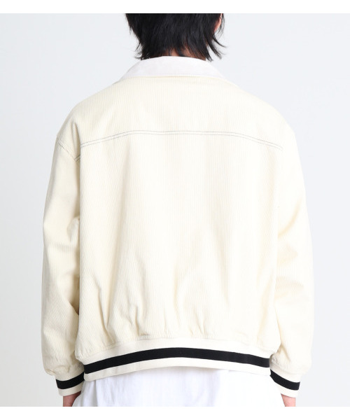 BUTTON SEOUL（ボタンソウル）の「オーバーサイズ コーデュロイ レザー配色 ブルゾン (アイボリー)（ブルゾン・メンズ・その他・MEDIUM/LARGE/X-LARGE）」の4枚目の写真