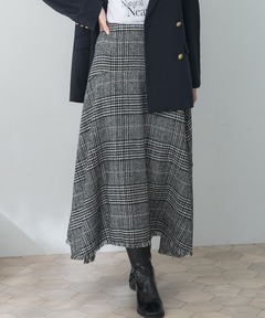 セール】ウールチェックツイードフレアスカート（スカート）｜anuans