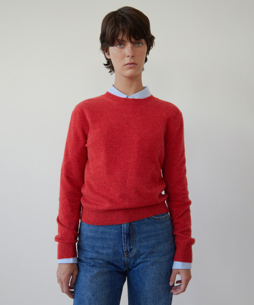 LEVAR(レバー)の「Essential Wool Round Knit - Ash Red(ニット/セーター・レディース・レッド・FREE)」の1枚目の写真