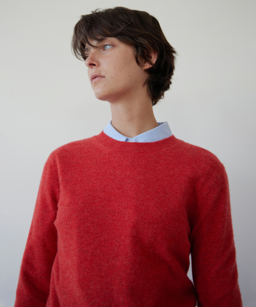 LEVAR(レバー)の「Essential Wool Round Knit - Ash Red(ニット/セーター・レディース・レッド・FREE)」の3枚目の写真