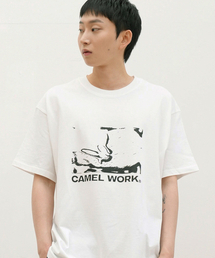 CAMEL WORK（キャメルワーク）の「バウンスドボール半袖Tシャツ（ホワイト）（Tシャツ/カットソー）」