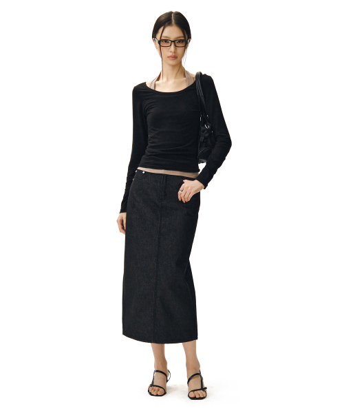 DECET WOMEN(デケット ウーマン)の「シグネチャーロングスカート DCSK003CPブラック(スカート・レディース・その他・SMALL/MEDIUM/LARGE/X-SMALL)」の5枚目の写真