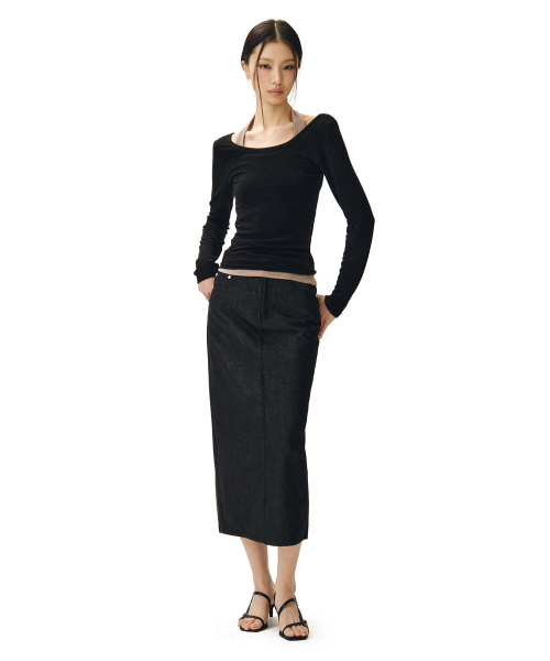 DECET WOMEN(デケット ウーマン)の「シグネチャーロングスカート DCSK003CPブラック(スカート・レディース・その他・SMALL/MEDIUM/LARGE/X-SMALL)」の6枚目の写真