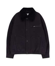 UNGIMMICK（アンジミック）の「FUR COLLAR WOOL BLOUSON JACKET (NAVY)（MA-1）」