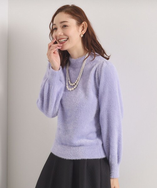 ITS'DEMO（イッツデモ）の「【手洗い可】フェザーヤーンパフスリーブニット（ニット/セーター・レディース・ピンク/オフホワイト/サックスブルー/ブラウン系・00）」の3枚目の写真