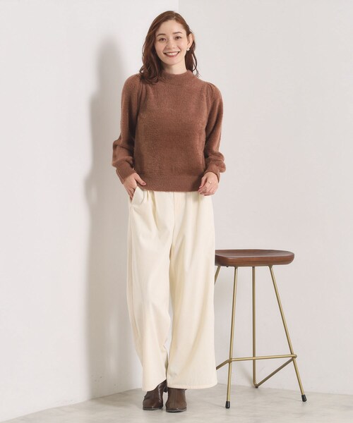 ITS'DEMO（イッツデモ）の「【手洗い可】フェザーヤーンパフスリーブニット（ニット/セーター・レディース・ピンク/オフホワイト/サックスブルー/ブラウン系・00）」の14枚目の写真