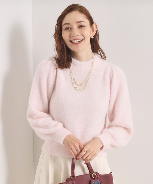 ITS'DEMO（イッツデモ）の「【手洗い可】フェザーヤーンパフスリーブニット（ニット/セーター・レディース・ピンク/オフホワイト/サックスブルー/ブラウン系・00）」の17枚目の写真