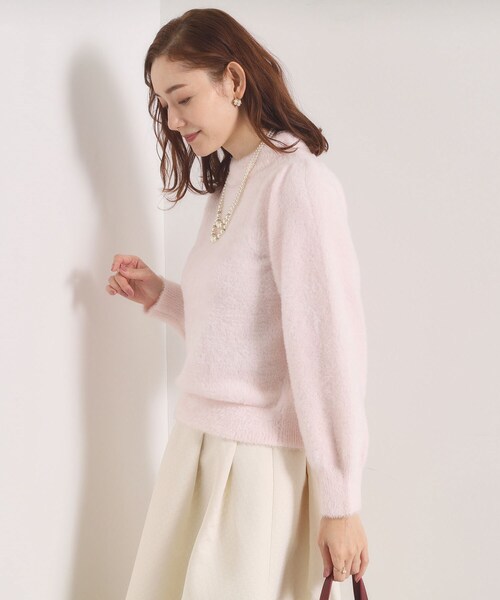 ITS'DEMO（イッツデモ）の「【手洗い可】フェザーヤーンパフスリーブニット（ニット/セーター・レディース・ピンク/オフホワイト/サックスブルー/ブラウン系・00）」の18枚目の写真