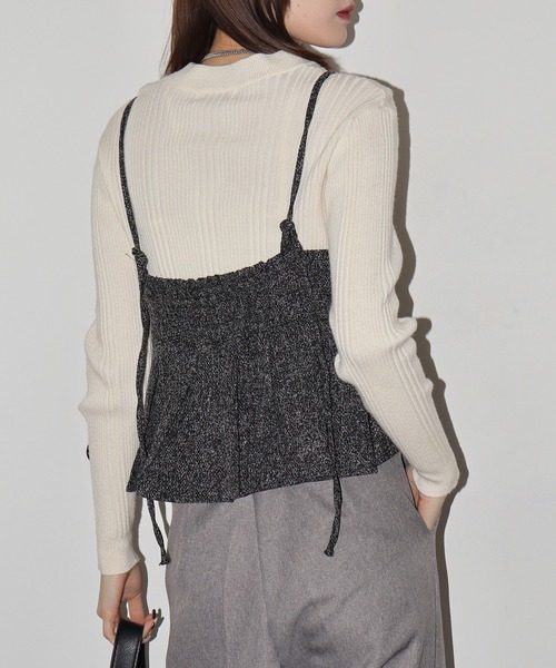 FUNALIVE（ファンアライブ）の「ツイードプリーツキャミビスチェ（キャミソール・レディース・ブラック・FREE）」の16枚目の写真