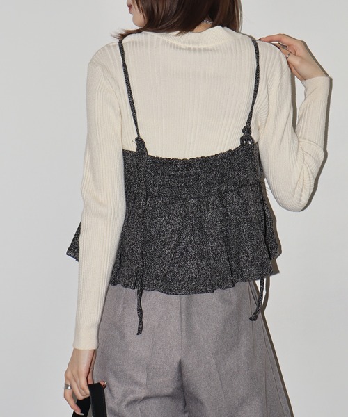 FUNALIVE（ファンアライブ）の「ツイードプリーツキャミビスチェ（キャミソール・レディース・ブラック・FREE）」の17枚目の写真