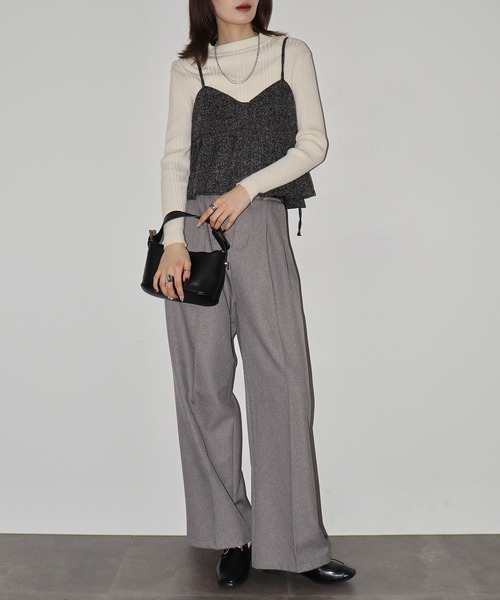 FUNALIVE（ファンアライブ）の「ツイードプリーツキャミビスチェ（キャミソール・レディース・ブラック・FREE）」の19枚目の写真