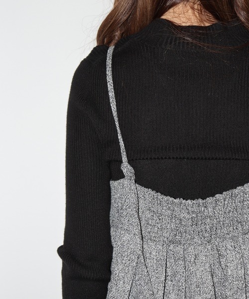 FUNALIVE（ファンアライブ）の「ツイードプリーツキャミビスチェ（キャミソール・レディース・ブラック・FREE）」の9枚目の写真