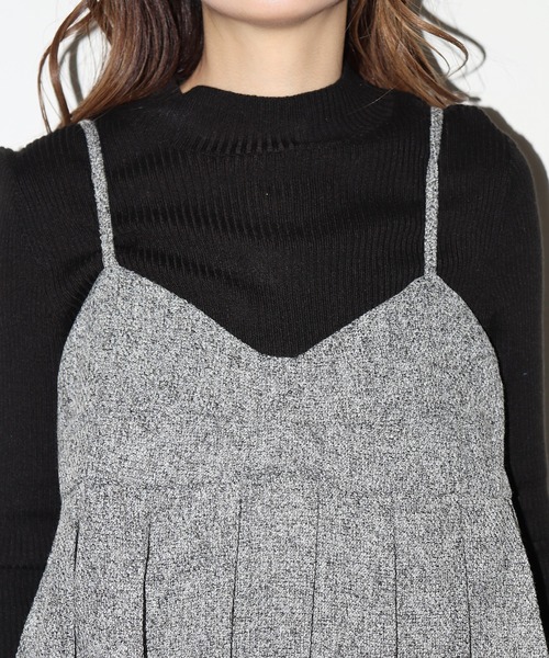 FUNALIVE（ファンアライブ）の「ツイードプリーツキャミビスチェ（キャミソール・レディース・ブラック・FREE）」の7枚目の写真