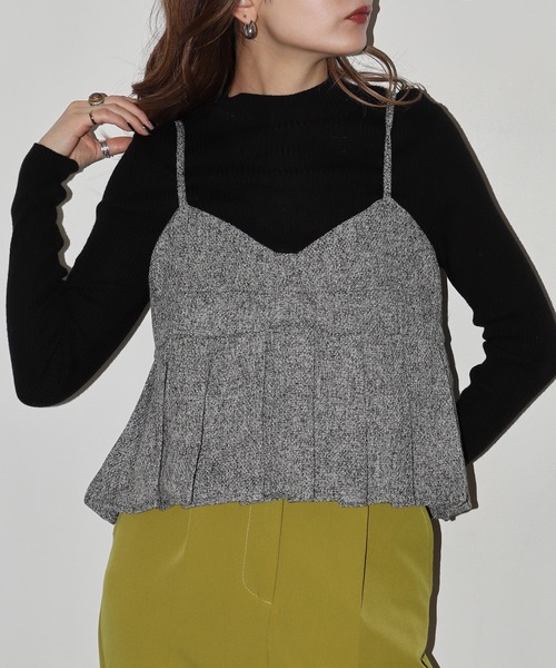 FUNALIVE（ファンアライブ）の「ツイードプリーツキャミビスチェ（キャミソール・レディース・ブラック・FREE）」の22枚目の写真