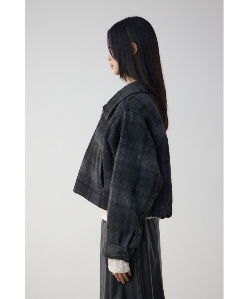 AZUL by moussy（アズールバイマウジー）の「【着丈バリエ】シャギースタンドコート（チェスターコート・レディース・ブラウン/ブラック系その他/グレー・MEDIUM/SMALL）」の9枚目の写真