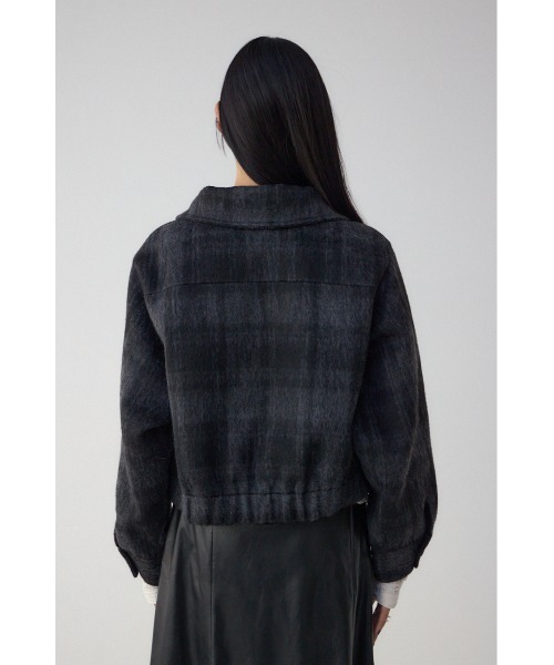 AZUL by moussy（アズールバイマウジー）の「【着丈バリエ】シャギースタンドコート（チェスターコート・レディース・ブラウン/ブラック系その他/グレー・MEDIUM/SMALL）」の10枚目の写真