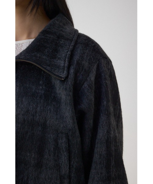 AZUL by moussy（アズールバイマウジー）の「【着丈バリエ】シャギースタンドコート（チェスターコート・レディース・ブラウン/ブラック系その他/グレー・MEDIUM/SMALL）」の12枚目の写真