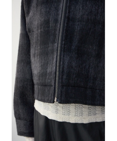 AZUL by moussy（アズールバイマウジー）の「【着丈バリエ】シャギースタンドコート（チェスターコート・レディース・ブラウン/ブラック系その他/グレー・MEDIUM/SMALL）」の14枚目の写真