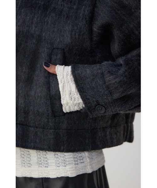 AZUL by moussy（アズールバイマウジー）の「【着丈バリエ】シャギースタンドコート（チェスターコート・レディース・ブラウン/ブラック系その他/グレー・MEDIUM/SMALL）」の15枚目の写真