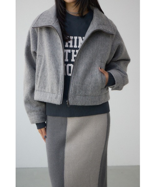 AZUL by moussy（アズールバイマウジー）の「【着丈バリエ】シャギースタンドコート（チェスターコート・レディース・ブラウン/ブラック系その他/グレー・MEDIUM/SMALL）」の20枚目の写真