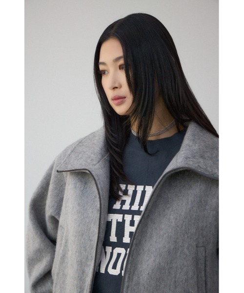 AZUL by moussy（アズールバイマウジー）の「【着丈バリエ】シャギースタンドコート（チェスターコート・レディース・ブラウン/ブラック系その他/グレー・MEDIUM/SMALL）」の21枚目の写真