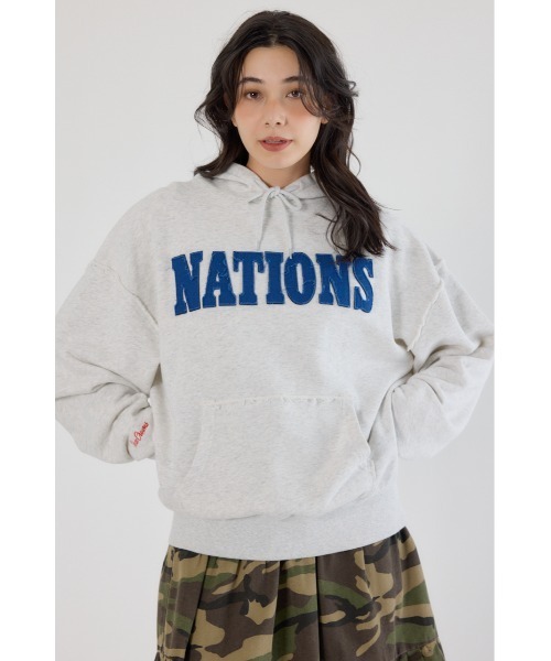 RODEO CROWNS WIDE BOWL(ロデオクラウンズワイドボウル)の「NATIONSパーカー(パーカー・レディース・カモフラージュ/ブラウン/グレー×ホワイト/ブラック・FREE)」の21枚目の写真