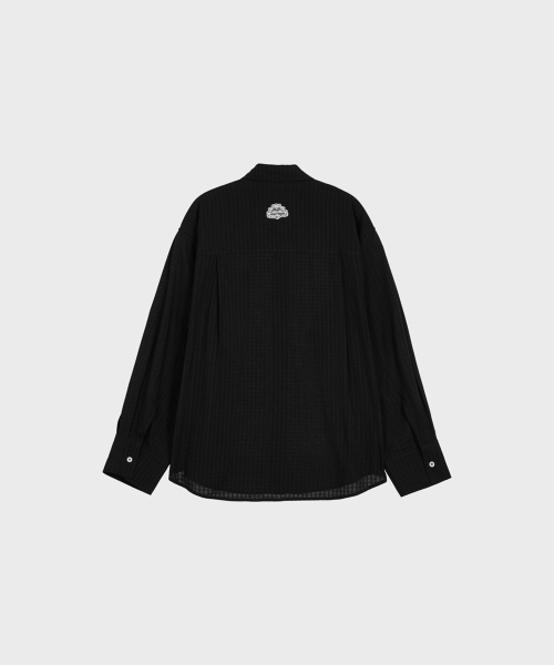 ALKI ALKA(アルキアルカ)の「Loose-Fit Check Shirt (Black)(シャツ/ブラウス・レディース・ブラック・FREE)」の3枚目の写真