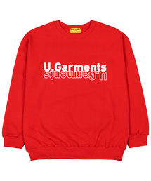 Uガーメンツ 裏毛 オーバーサイズ スウェットシャツ レッド