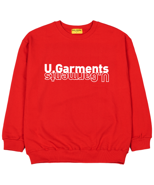 Union Garments(ユニオンガーメンツ)の「Uガーメンツ 裏毛 オーバーサイズ スウェットシャツ レッド(スウェット・レディース・その他・MEDIUM/LARGE/X-LARGE/XX-LARGE)」の1枚目の写真
