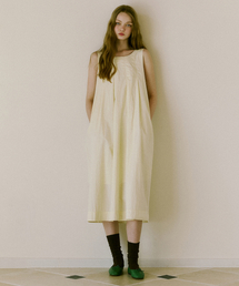 GREEN BUTTER（グリーンバター）の「Cotton Nylon Pintuck Dress (Cream)（ワンピース）」
