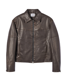 AKECII（アケシ）の「フェイドロー レザー ジャケット_ブラウン（ライダースジャケット）」