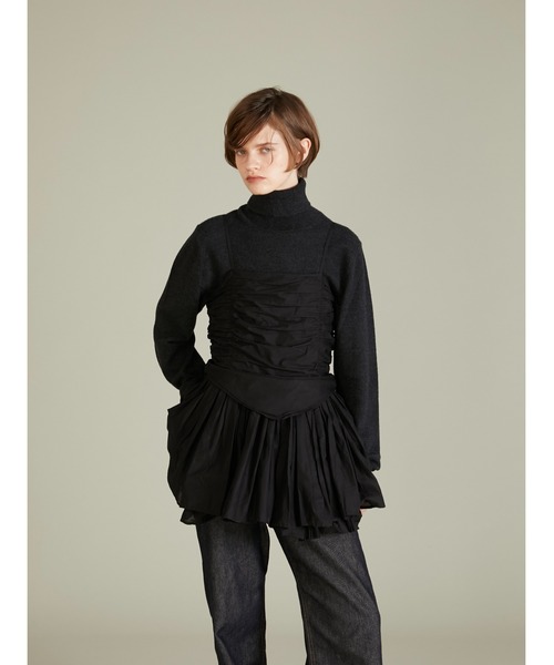 crinkle crinkle crinkle(クリンクルクリンクルクリンクル)の「【crinkle crinkle crinkle】corset cami/コルセットキャミ(キャミソール・レディース・ブラック/ドット・FREE)」の6枚目の写真