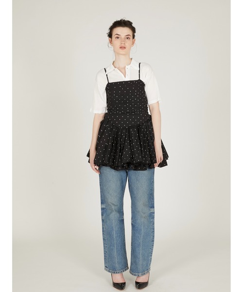 crinkle crinkle crinkle(クリンクルクリンクルクリンクル)の「【crinkle crinkle crinkle】corset cami/コルセットキャミ(キャミソール・レディース・ブラック/ドット・FREE)」の3枚目の写真