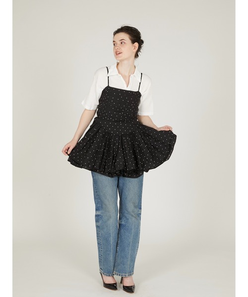crinkle crinkle crinkle(クリンクルクリンクルクリンクル)の「【crinkle crinkle crinkle】corset cami/コルセットキャミ(キャミソール・レディース・ブラック/ドット・FREE)」の5枚目の写真