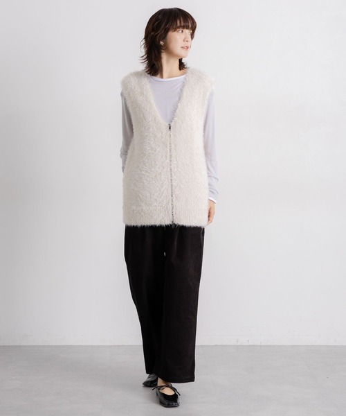 studio CLIP（スタディオクリップ）の「【吸湿発熱・吸放湿性】ウールミックスシアーボートネックシアープルオーバー[プラスサイズあり]（Tシャツ/カットソー・レディース・オフホワイト/ベビーピンク/ブラック/ベージュ/シルバーグレー・ﾌﾘｰ(L)/FREE）」の11枚目の写真