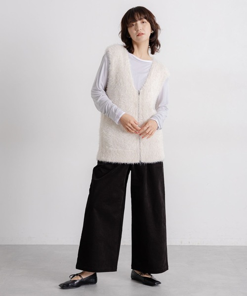 studio CLIP（スタディオクリップ）の「【吸湿発熱・吸放湿性】ウールミックスシアーボートネックシアープルオーバー[プラスサイズあり]（Tシャツ/カットソー・レディース・オフホワイト/ベビーピンク/ブラック/ベージュ/シルバーグレー・ﾌﾘｰ(L)/FREE）」の12枚目の写真