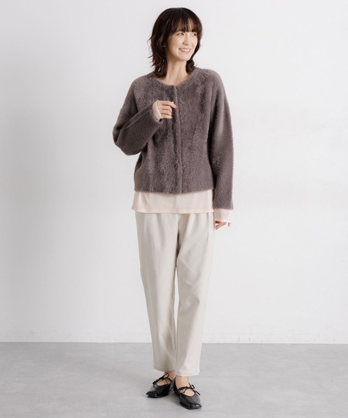 studio CLIP（スタディオクリップ）の「【吸湿発熱・吸放湿性】ウールミックスシアーボートネックシアープルオーバー[プラスサイズあり]（Tシャツ/カットソー・レディース・オフホワイト/ベビーピンク/ブラック/ベージュ/シルバーグレー・ﾌﾘｰ(L)/FREE）」の19枚目の写真