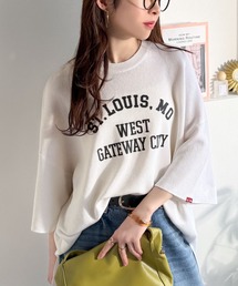 Java（ジャバ）の「《JaVaジャバコラボ》大人のカジュアルスタイルを格上げ。前後2wayカレッジロゴオーバーサイズニットプルオーバー(半袖)（ニット/セーター）」