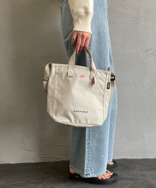 DANTON（ダントン）の「[DANTON/ダントン] PONT NEUF コーデュラキャンバス 2WAYトートバッグ（ショルダーバッグ・レディース・ブラック/アイボリー・ONE SIZE）」の6枚目の写真
