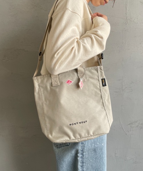 DANTON（ダントン）の「[DANTON/ダントン] PONT NEUF コーデュラキャンバス 2WAYトートバッグ（ショルダーバッグ・レディース・ブラック/アイボリー・ONE SIZE）」の4枚目の写真
