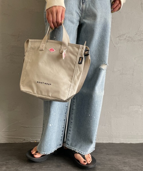 DANTON（ダントン）の「[DANTON/ダントン] PONT NEUF コーデュラキャンバス 2WAYトートバッグ（ショルダーバッグ・レディース・ブラック/アイボリー・ONE SIZE）」の5枚目の写真