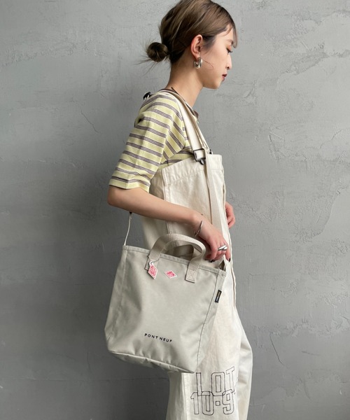 DANTON（ダントン）の「[DANTON/ダントン] PONT NEUF コーデュラキャンバス 2WAYトートバッグ（ショルダーバッグ・レディース・ブラック/アイボリー・ONE SIZE）」の14枚目の写真