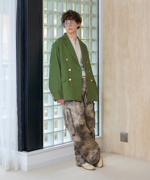 soerte(ソエルテ)の「All-Over Pattern Military Cargo Pants / ワイドミリタリーカーゴパンツ(カーゴパンツ・メンズ・カーキ/ベージュ・3/2/1)」の13枚目の写真