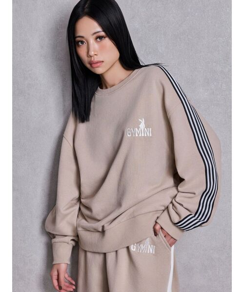 GYDA（ジェイダ）の「GYMINI BUNNYラインスウェットトップス（スウェット・レディース・ベージュ/ピンク/ブラック/オフホワイト・FREE）」の4枚目の写真